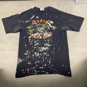 Avenged Sevenfold Skull Graphic T Shirt Mens Adult S Black Paint Splatter Tour